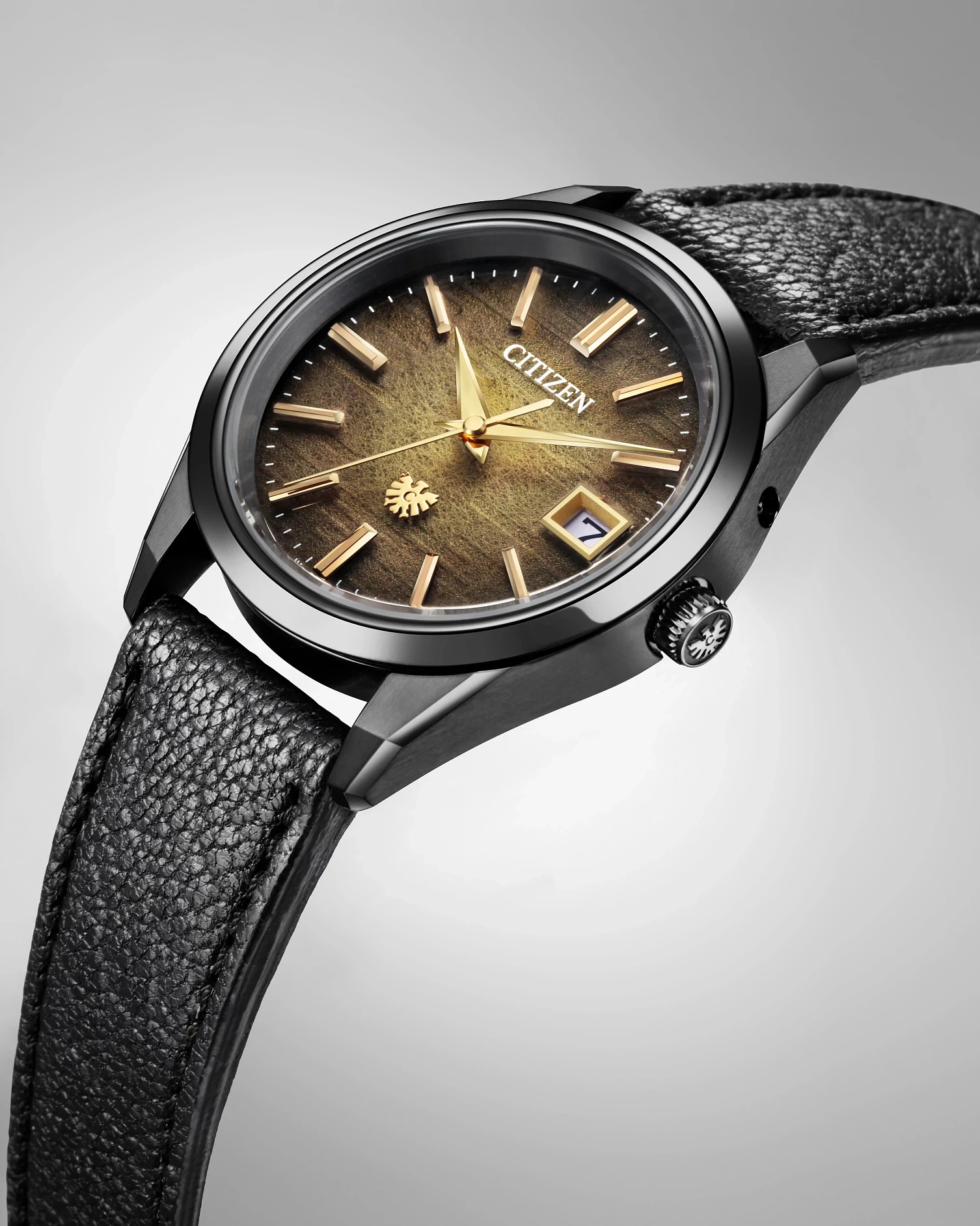 The CITIZEN Brown Dial Leather Strap AQ4106-18X | CITIZEN